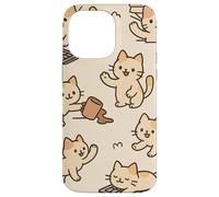 Kawaii Cat Cartoon Funny Mischief Kitty Chaos Pattern Custodia per iPhone 14 Pro Max