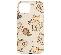 Kawaii Cat Cartoon Funny Mischief Kitty Chaos Pattern Custodia per iPhone 15 Plus