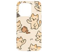 Kawaii Cat Cartoon Funny Mischief Kitty Chaos Pattern Custodia per iPhone 15 Pro