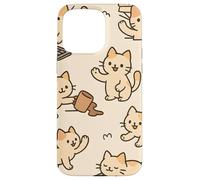 Kawaii Cat Cartoon Funny Mischief Kitty Chaos Pattern Custodia per iPhone 15 Pro Max