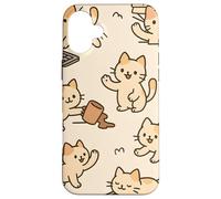 Kawaii Cat Cartoon Funny Mischief Kitty Chaos Pattern Custodia per iPhone 16 Plus