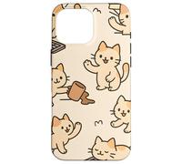 Kawaii Cat Cartoon Funny Mischief Kitty Chaos Pattern Custodia per iPhone 16 Pro Max