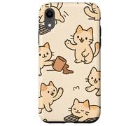 Kawaii Cat Cartoon Funny Mischief Kitty Chaos Pattern Custodia per iPhone XR