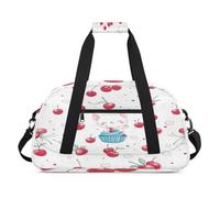 Kawaii Cat Cherry Duffel Bags per Donne Uomini Bambini Ragazze Ragazzi Pernottamento Weekender Borsa da Viaggio 24L Sport Palestra Duffel Bag Pratica Tote Carry Bag, Colore, 24 L, Organizer per borse