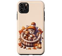 Kawaii Cat Cuddle With Teddy Bear Autumn Kitten For Fall Custodia per iPhone 11 Pro Max
