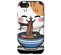 Kawaii Cat Eating Ramen Cartoon Anime Food Japan Lover Custodia per iPhone SE (2020) / 7/8