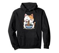 Kawaii Cat Eating Ramen Cartoon Anime Food Japan Lover Felpa con Cappuccio