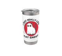Kawaii Cat Ghost Amo davvero Cute Cat Ghost Lover Bicchiere termico in acciaio inox doppia parete