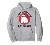 Kawaii Cat Ghost Amo Davvero Cute Cat Ghost Lover Felpa con Cappuccio