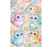 Kawaii Cat Graph Paper Notebook - Pastel 5mm Grid Journal for Girls - Cute School Supplies: Adorable Kitten Squared Notebook for Math, Sketching & Planning 150 Pages