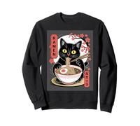 Kawaii Cat Mangia Ramen con Bacchette Felpa