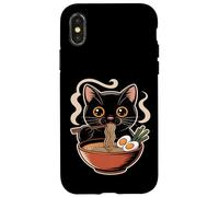Kawaii Cat Mangiare Ramen Carino Noodle Custodia per iPhone X/XS
