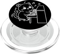 Kawaii Cat Pianista Amante del pianoforte PopSockets PopGrip per MagSafe