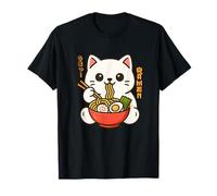 Kawaii Cat Ramen Japanese Noodles Funny Cats Lover Maglietta
