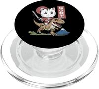 Kawaii Cat Riding T-Rex arte giapponese Anime Samurai Cat PopSockets PopGrip per MagSafe