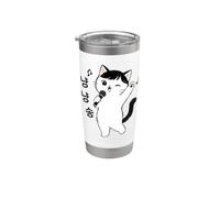 Kawaii Cat Singing Kpop Seoul Corea del Sud Viaggio Souvenir Bicchiere termico in acciaio inox doppia parete