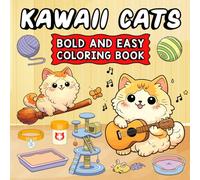 Kawaii Cats: Bold And Easy Coloring Book