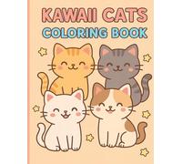 Kawaii Cats Coloring Book for Girls Ages 8-12: Cute and Simple Cat Drawings, Single-Sided Pages