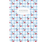 Kawaii Cherry pattern Aesthetic Notebook: 6x9 Lined Journal for School & Students: 120 Pages of Bright White Paper for Notes, Journaling, and Daily Planning (Blue Checkered Fruit Edition)