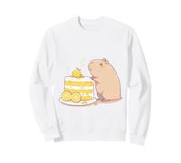 Kawaii Chibi Capybara con Una Fetta di Torta Yuzu Cute Art Felpa
