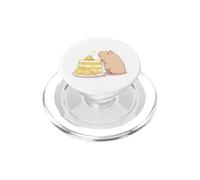 Kawaii Chibi Capybara con una fetta di torta Yuzu Cute Art PopSockets PopGrip per MagSafe