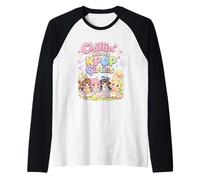 Kawaii Chibi Pasqua Chillin con Il Mio KPOP Girlies Bunny Girls Maglia con Maniche Raglan