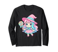 Kawaii Chibi Strega Candy Spooky Halloween Strega Maglia a Manica