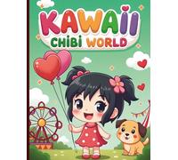 Kawaii Chibi World: An Adorable Manga Coloring Book for Kids Ages 4-8: 50 Big and Easy Bold Line Illustrations of Anime Girls, Cute Animals, and Sweet Treats.