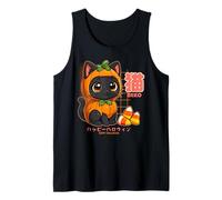 Kawaii Chibi Zucca Gatto Giapponese Halloween Vaporwave Canotta