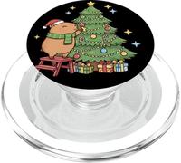 Kawaii Christmas Capybara Decorating the Tree PopSockets PopGrip per MagSafe
