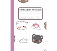 Kawaii Cloud Bear Composition Notebook: Wide Ruled Notebook | 7" x 10", 120 Pages, Cute Pastel Bear & Cloud Aesthetic, Perfect for School, Work, and Journaling