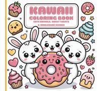 Kawaii Coloring Book for Kids & Adults: Cute Animals, Sweet Treats & Wholesome Scenes