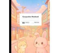 Kawaii Composition Notebook for Girls - Cute Wide Ruled Girly Composition Notebook for School, Journaling, or Creative Writing: City Edition