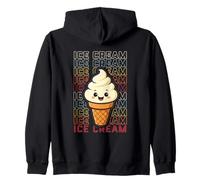Kawaii Cono Gelato Carino Sorridente Vintage Anime Dessert Felpa con Cappuccio