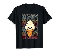 Kawaii Cono Gelato Carino Sorridente Vintage Anime Dessert Maglietta