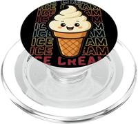 Kawaii Cono Gelato Carino Sorridente Vintage Anime Dessert PopSockets PopGrip per MagSafe