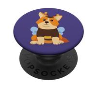 Kawaii Corgi Bee In Un Divertente Pet Costume Cucciolo Cane Corgi PopSockets PopGrip Adesivo