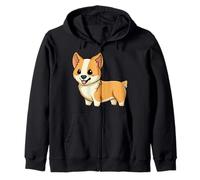 Kawaii Corgi Cane Anime Giapponese Divertente Corgi Felpa con Cappuccio