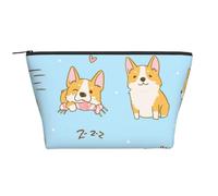 Kawaii Corgi cane carino, Borsa da toilette Borsa per trucco Borsa per cosmetici Borsa da toilette da viaggio portatile