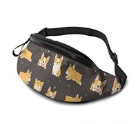 Kawaii Corgi - Marsupio a forma di cane, con cinghia regolabile e jack per cuffie, per sport all'aperto, escursionismo, corsa, A tinta unita, Taglia unica