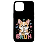 Kawaii Corgi Sassofono "BRUH" Carino Divertente Cane Musica Meme Custodia per iPhone 15