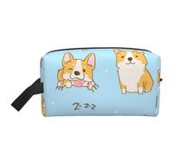 Kawaii Corgi, simpatico cane, organizer per cosmetici di grande capacità, borsa da viaggio per il trucco da donna