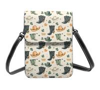 Kawaii Cowboy Stivali Stampa Piccola Crossbody Borse per le donne, Piccole Borse in Pelle Cellulare Cross Body Bag
