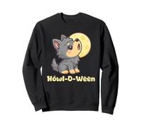 Kawaii Cucciolo Lupo Ululante Luna Chibi Spooky Halloween Felpa