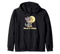 Kawaii Cucciolo Lupo Ululante Luna Chibi Spooky Halloween Felpa con Cappuccio