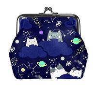 Kawaii Cute Cat in Space Coin Purse Kiss Lock Change Purse Vintage Trinkets Pouch
