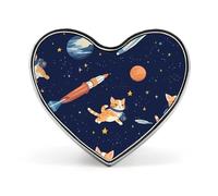 Kawaii Cute Space Cat Brooch Pins Heart Badge Collar Lapel Pins Dress Coat Accessories for Women Men