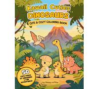 Kawaii Cuties: Dinosaurs: Cute & Cozy Coloring Book - 50 Adorable Dinosaur Illustrations with Bold Easy Lines, for All Ages