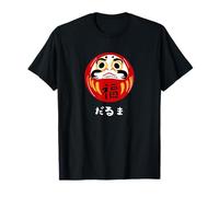 Kawaii Daruma Bambola giapponese Kanji Carino Daruma Maglietta