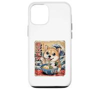 Kawaii Dog Graphic Tee Divertente Cane Mangiare Ramen Anime Giapponese Custodia per iPhone 12/12 Pro